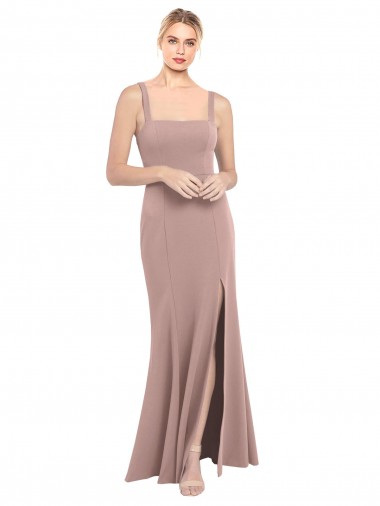 Dusty Pink High Neck Sleeveless Long Evening Prom Gowns Canada Supplier