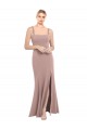 Dusty Pink High Neck Sleeveless Long Evening Prom Gowns Canada Supplier