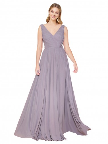 Dusty Rose High Neck Sleeveless V-Back Long Prom Dress Canada Supplier