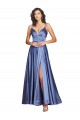 French Blue Sweetheart Sleeveless Low Back Long Sexy Prom Dress Canada Supplier
