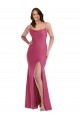 Fuchsia Cowl Neck Sleeveless Tie Back Long Plus Size Prom Dress Canada Supplier
