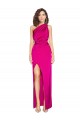 Fuchsia One Shoulder Sleeveless Long Sexy Prom Dress Canada Supplier