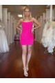 Fuchsia Spaghetti Straps Sleeveless Short Short Prom Dress Canada Supplier