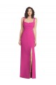 Fuchsia Square Neck Sleeveless Low Back Long Prom Dress Canada Supplier