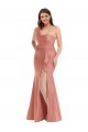 Georgia Peach One Shoulder Sleeveless Long Plus Size Prom Dress Canada Supplier