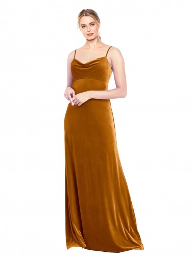 Gold Cowl Neck Sleeveless Long Evening Prom Gowns Canada Supplier