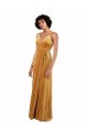 Gold V-Neck Sleeveless Long Column Prom Dress Canada Supplier