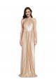 Gold High Neck Sleeveless Long Prom Dress Canada Supplier