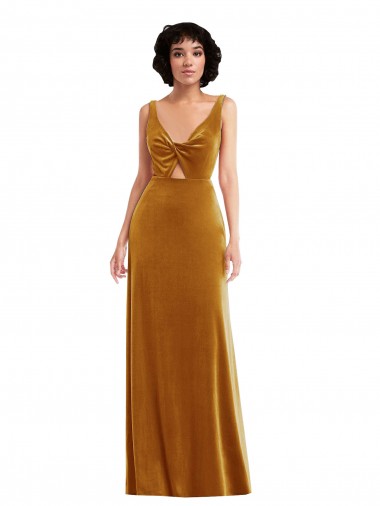 Gold V-Neck Sleeveless V-Back Long Prom Dress Canada Supplier