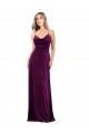 Grape V-Neck Sleeveless Criss Cross Back Long Prom Dress Canada Supplier
