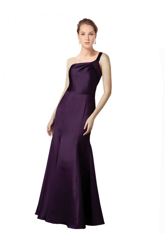 Grape One Shoulder Sleeveless Long Prom Dress Canada Supplier