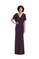 Grape V-Neck Split Sleeves Long Prom Dress Canada Supplier