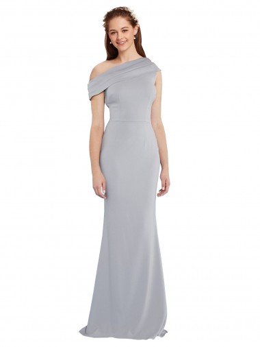 Grey One Shoulder Sleeveless Long Prom Dress Canada Supplier