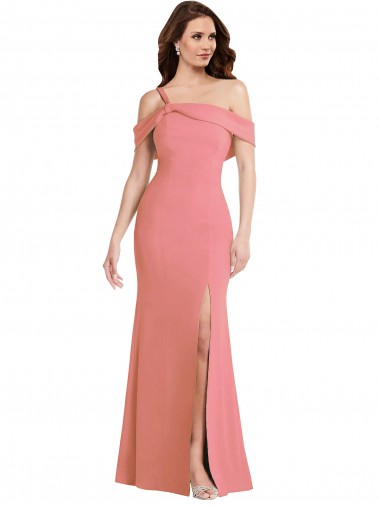Hot Pink One Shoulder Sleeveless Low Back Long Prom Dress Canada Supplier