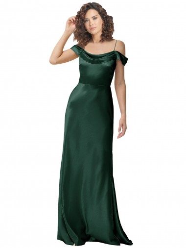 Hunter Spaghetti Straps Sleeveless V-Back Long Prom Dress Canada Supplier