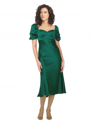 Hunter Sweetheart Short Sleeves Low Back Midi Length Prom Dress Canada Supplier