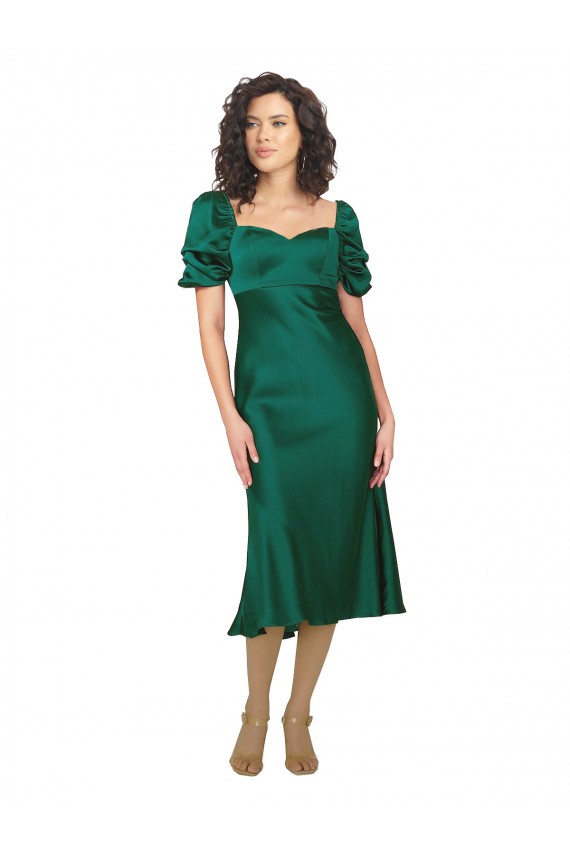 Hunter Sweetheart Short Sleeves Low Back Midi Length Prom Dress Canada Supplier