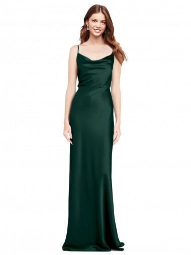 Hunter Cowl Neck Sleeveless V-Back Long Evening Prom Gowns Canada Supplier