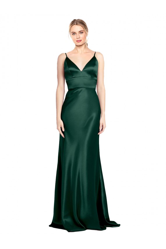 Hunter High Neck Sleeveless V-Back Long Prom Dress Canada Supplier
