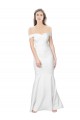 Ivory Off the Shoulder Sleeveless Low Back Long Prom Dress Canada Supplier