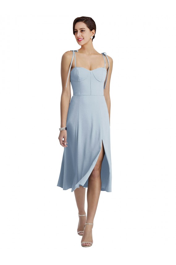 Light Sky Blue Sweetheart Sleeveless Midi Length Prom Dress Canada Supplier