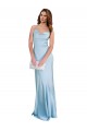 Light Sky Blue Cowl Neck Sleeveless Criss Cross Open Back Long Prom Dress Canada Supplier
