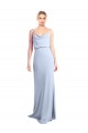 Light Sky Blue High Neck Sleeveless V-Back Long Prom Dress Canada Supplier