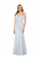 Light Sky Blue Strapless Sleeveless Low Back Satin Long Prom Dress Canada Supplier