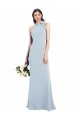 Light Sky Blue High Neck Sleeveless Open Back Long Prom Dresses Canada Supplier