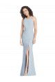 Light Sky Blue Halter Neck Sleeveless Criss Cross Open Back Long Formal Bridesmaid Gown Canada Supplier