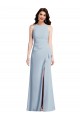 Light Sky Blue Halter Neck Sleeveless Long Trumpet Prom Dress Canada Supplier