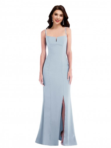 Light Sky Blue Spaghetti Straps Sleeveless Long Prom Dresses Canada Supplier