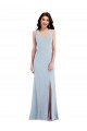 Light Sky Blue V-Neck Sleeveless Criss Cross Back Long Evening Prom Gowns Canada Supplier