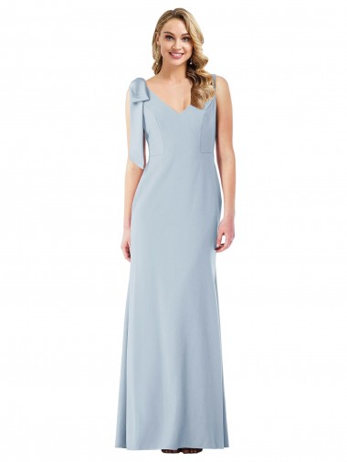 Light Sky Blue V-Neck Sleeveless V-Back Long Prom Dress Canada Supplier