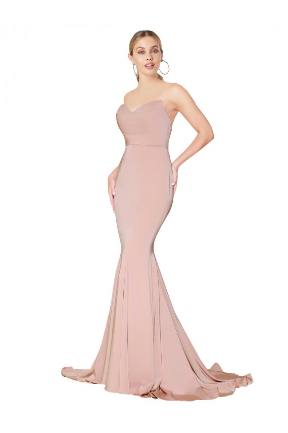 Mauve High Neck Sleeveless Low Back Long Sexy Prom Dress Canada Supplier