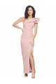 Mauve One Shoulder Sleeveless Stretch Crepe Long Prom Dress Canada Supplier