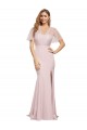Mauve Sweetheart Short Sleeves Low Back Long Prom Dress Canada Supplier