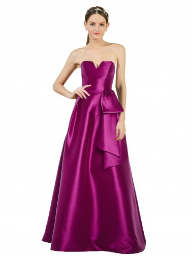 Merlot V-Neck Sleeveless Long Bridal Party Dress Canada Supplier