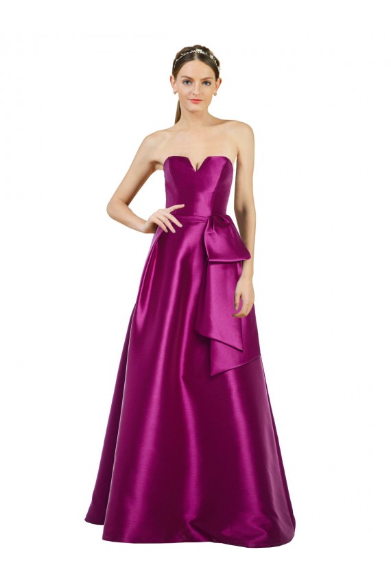 Merlot V-Neck Sleeveless Long Bridal Party Dress Canada Supplier
