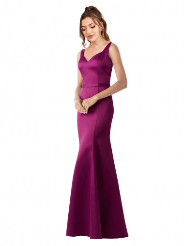 Merlot Bateau Neck Sleeveless Open Back Long Sexy Prom Dress Canada Supplier