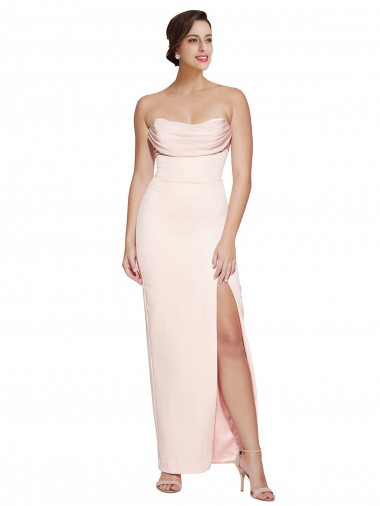 Cowl Neck Sleeveless Low Back Long Prom Dress Canada Supplier