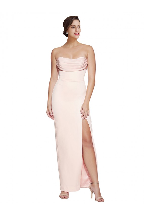 Cowl Neck Sleeveless Low Back Long Prom Dress Canada Supplier