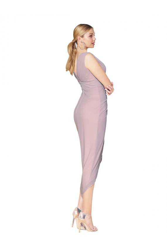 Primrose High Neck Sleeveless V-Back Cocktail Length Prom Dress Canada Supplier