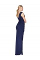 Dark Navy High Neck Sleeveless V-Back Long Sexy Prom Dress Canada Supplier