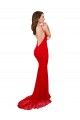 Red High Neck Sleeveless Open Back Long Sexy Prom Dress Canada Supplier
