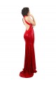 Red High Neck Sleeveless Open Back Sequin Long Prom Dress Canada Supplier