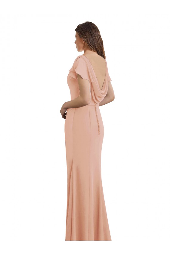 Bliss Pink High Neck Sleeveless Low Back Long Prom Dress Canada Supplier