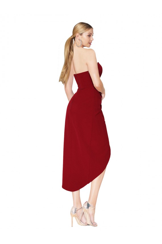 Burgundy High Neck Sleeveless Knee Length Sexy Prom Dress Canada Supplier