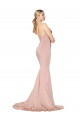 Mauve High Neck Sleeveless Low Back Long Sexy Prom Dress Canada Supplier