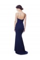 Navy Blue High Neck Sleeveless Open Back Long Prom Dress Canada Supplier